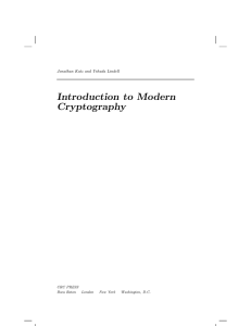 Introduction to Modern Cryptography