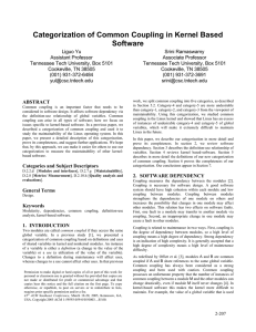 Categorization of Common Coupling in Kernel Based Software