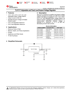 TLV1117 Adjustable and Fixed Low