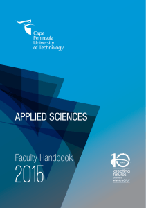 applied sciences - Cape Peninsula University of Technology