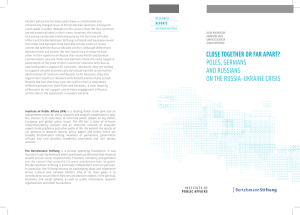 CLOSE TOGETHER OR FAR APART? POLES, GERMANS AND