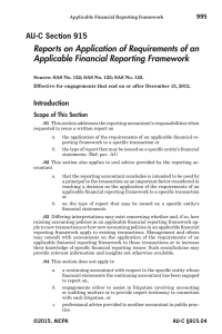 Reports on Application of Requirements of an Applicable
