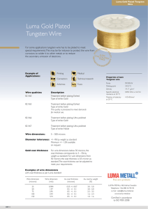 Luma Gold Plated Tungsten Wire