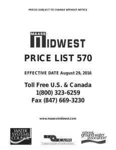 Maass Midwest Price List 570 REV 0816.indd