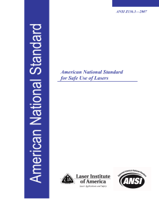 American National Standard - Laser Institute of America