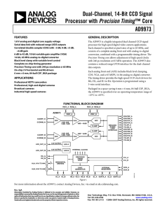 AD9973 Dual-Channel, 14-Bit CCD Signal Processor with Precision