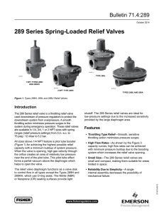 289 Series Spring-Loaded Relief Valves