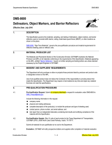 Delineators, Object Markers, and Barrier Reflectors