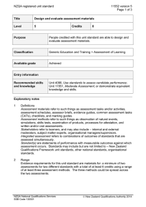 NZQA registered unit standard 11552 version 5 Page 1 of 3 Title