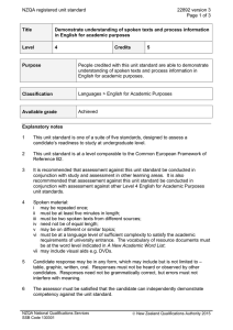 NZQA registered unit standard 22892 version 3 Page 1 of 3 Title