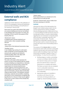 Industry Alert- External walls and BCA compliance
