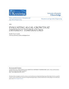 evaluating algal growth at different temperatures