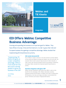 EDI Offers Webtec Competitive Business Advantage