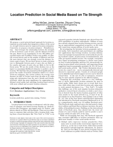 Location Prediction in Social Media Based on Tie Strength