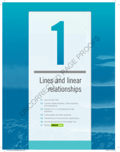 Lines and linear relationships