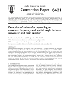 Detection of Subwoofer Depending on Crossover Frequency