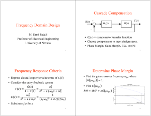 Frequency Response Design Criteria and P