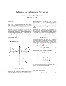 Reflections and Refractions in Ray Tracing