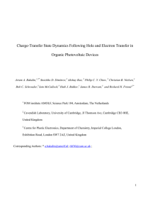 Charge-Transfer State Dynamics Following Hole and Electron