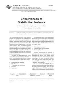 Effectiveness of Distribution Network