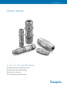 Check Valves, C, CA, CH, CP, and CPA Series
