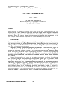 SIMULATION EXPERIMENT DESIGN