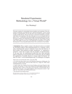 Simulated Experiments: Methodology for a Virtual World*