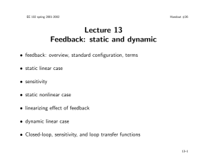 Lecture 13 Feedback: static and dynamic