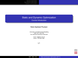 Static and Dynamic Optimization