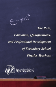The Role, Education, Qualifications, and Professional Development