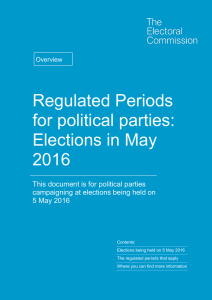 Regulated periods, political parties May 2016