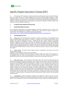 Specific Program Document (“License SPD”)