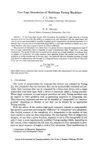 Two-Tape Simulation of Multitape Turing Machines R. E. STEARNS