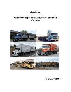 Guide to: Vehicle Weight and Dimension Limits in Ontario 2014