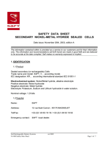 safety data sheet secondary nickel
