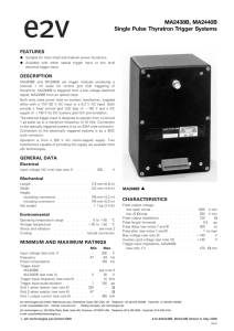 MA2438B, MA2440B Single Pulse Thyratron Trigger Systems