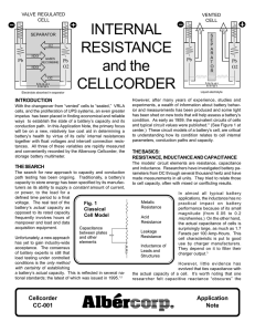 INTERNAL RESISTANCE and the CELLCORDER