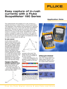 Easy capture of in-rush currents with a Fluke ScopeMeter® 190 Series