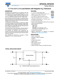 SiP32448, SiP32449 1.7 V to 5.5 V, 3 A Load Switch with Negative