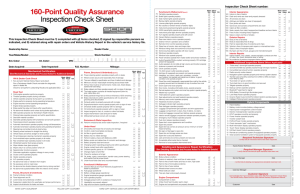 160-Point Quality Assurance Inspection Check Sheet