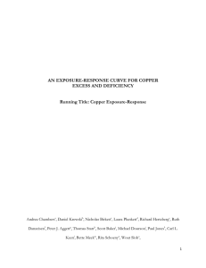 An exposure-response curve for copper excess and deficiency