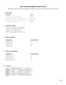 CSE 142 Sample Midterm Exam #2 Key