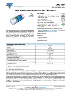 CMB 0207 High Pulse Load Carbon Film MELF Resistors