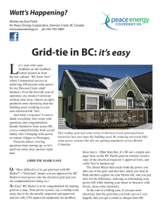 Grid-tie in BC - Peace Energy Cooperative