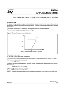 the conduction losses in a power rectifier