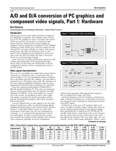 A/D and D/A conversion of PC graphics and component video