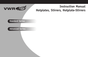 Instruction Manual Hotplates, Stirrers, Hotplate-Stirrers