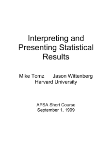 Interpreting and Presenting Statistical Results
