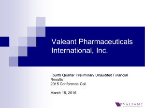 (unaudited) results - Valeant Pharmaceuticals
