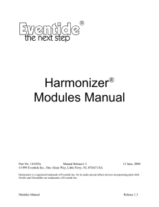 Harmonizer Modules Manual
